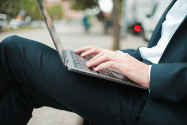 man using laptop