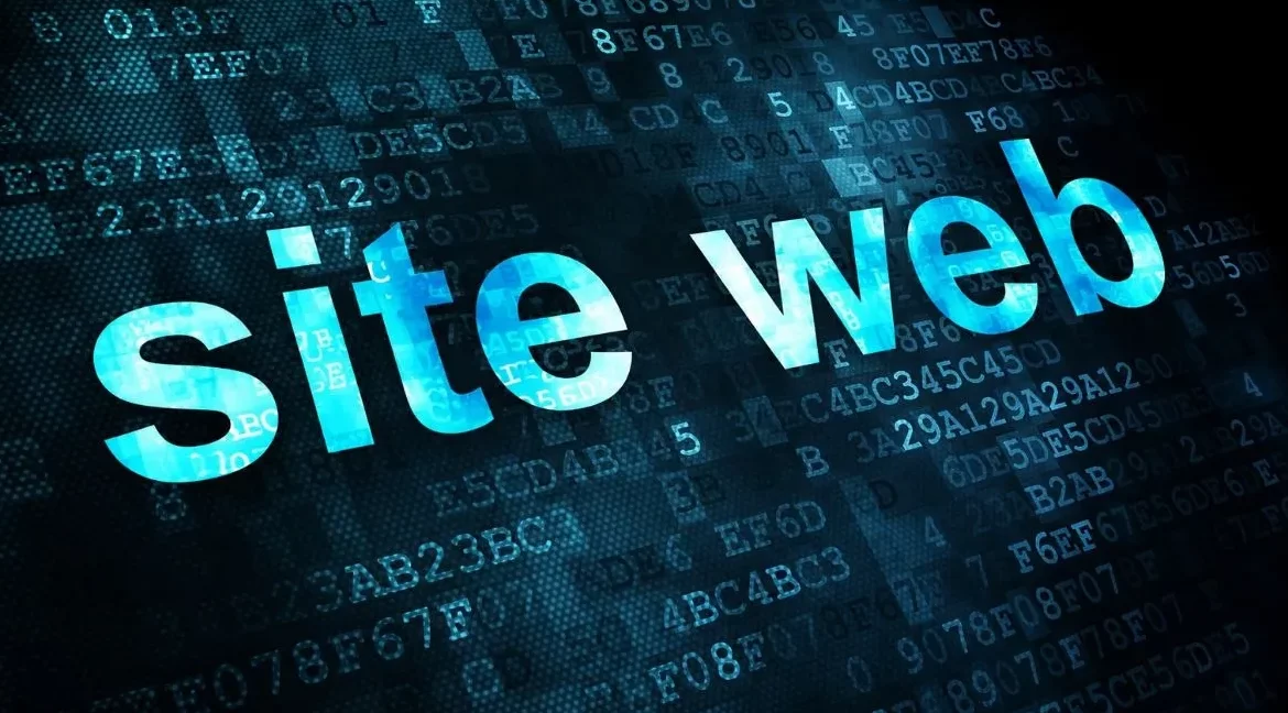 Site web professionnel avec données numériques représentant une présence en ligne moderne