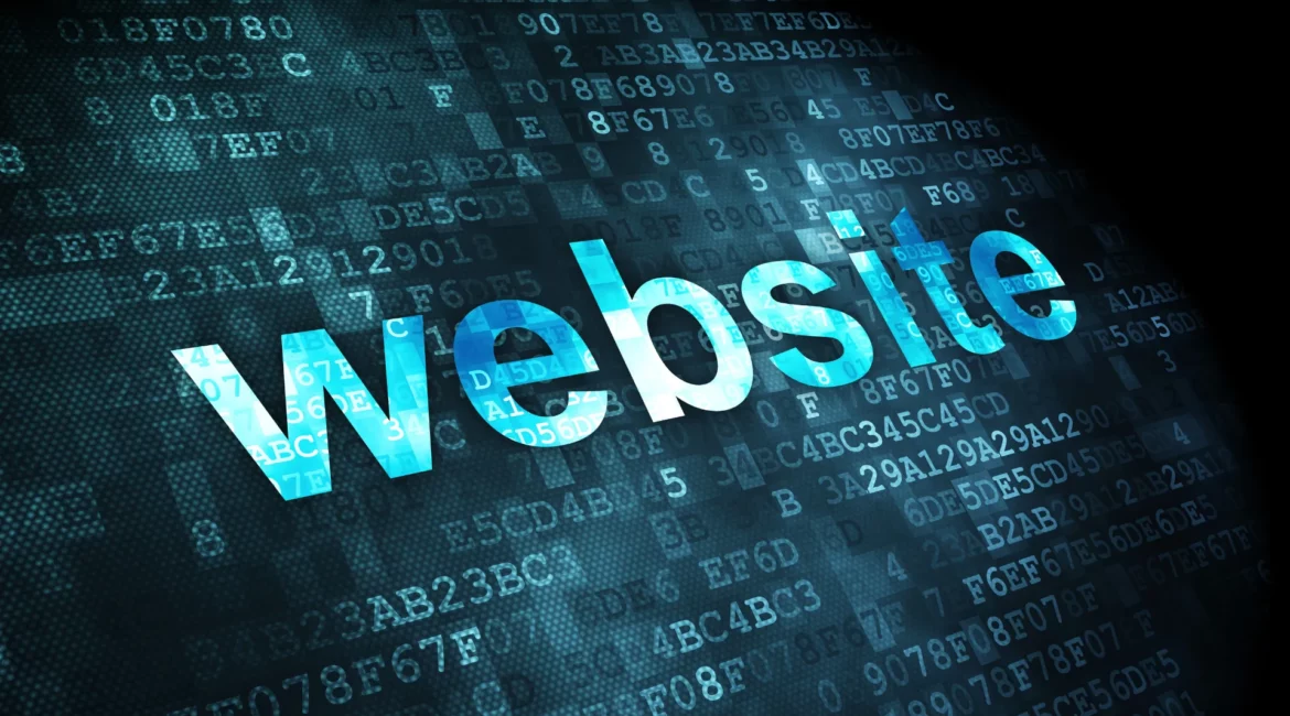 Professional website with digital data representing a modern online presence