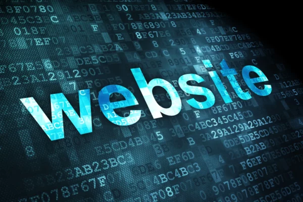 Professional website with digital data representing a modern online presence