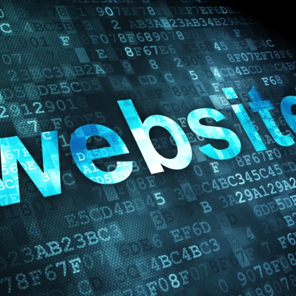 Professional website with digital data representing a modern online presence
